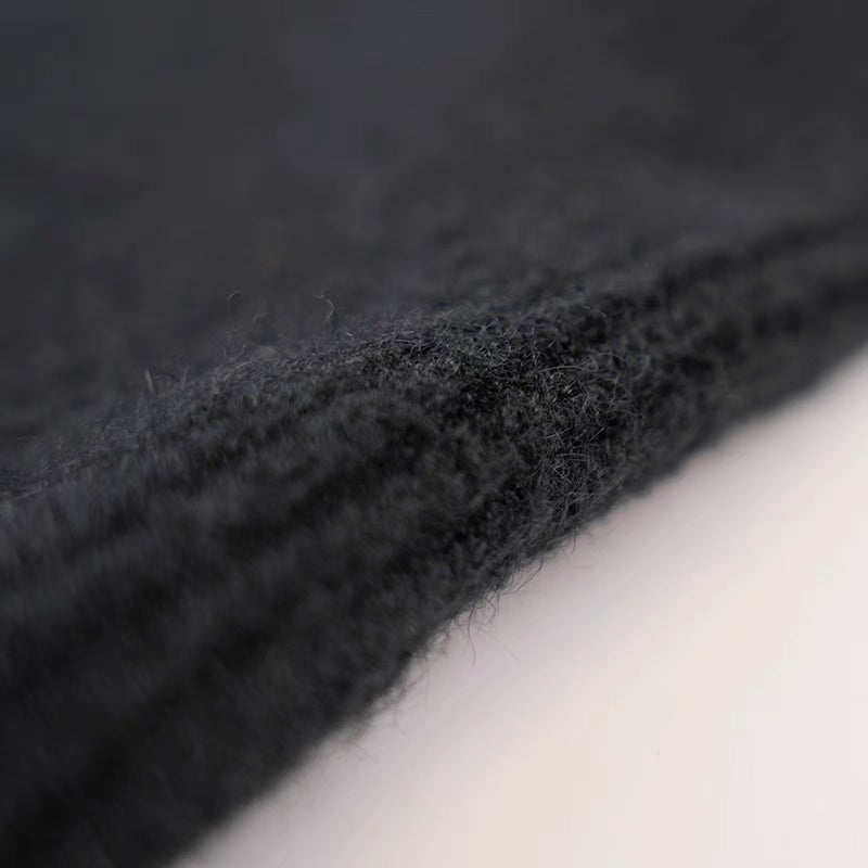 Leopard turtleneck two-piece set cape shawl