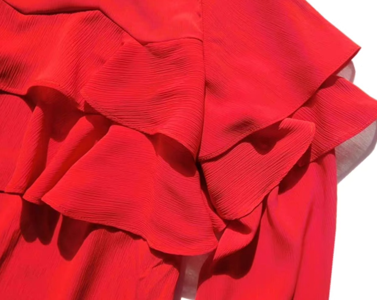 solid color long-sleeved chiffon shirt