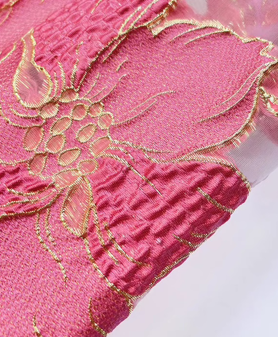 embroidered showing long legs organza skirt