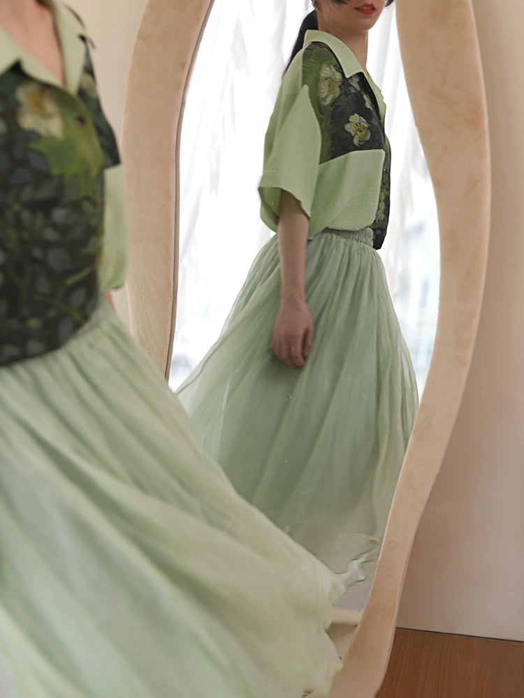 『野ばら』パッチワークシャツ