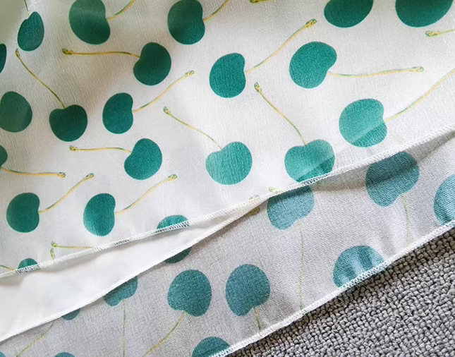 organza cherry printed fresh high-waist umbrella skirt