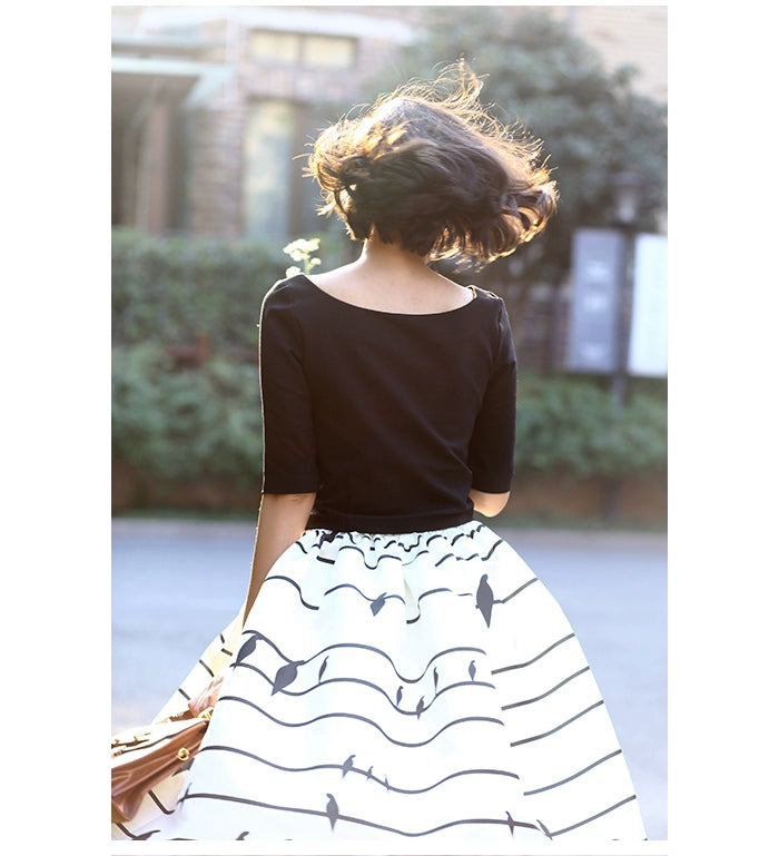 Black roman knit palace collar top