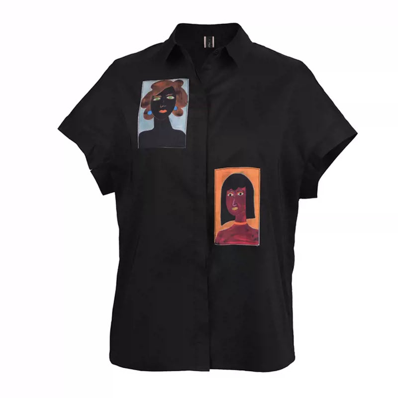 retro wave spectrum print shirt