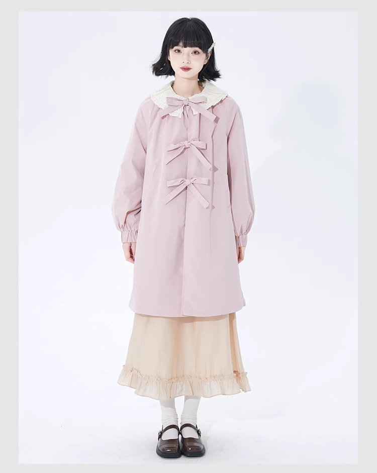 Beige lotus leaf collar long sleeve shirt