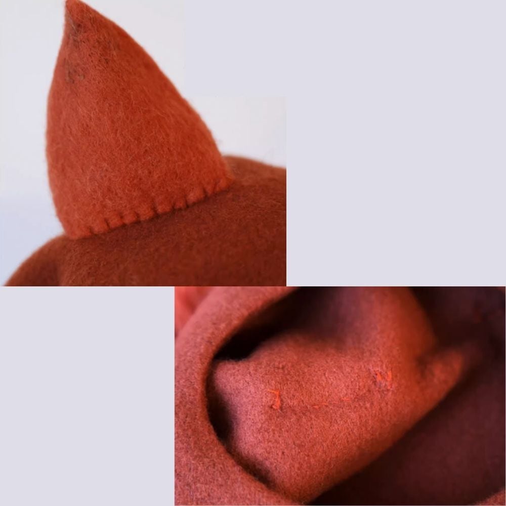 fox ears wool felt beret