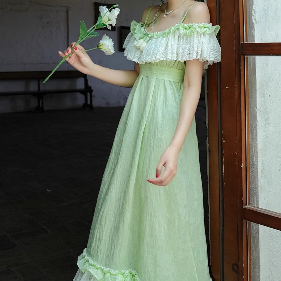 Sunlit Forest Color Camisole Dress