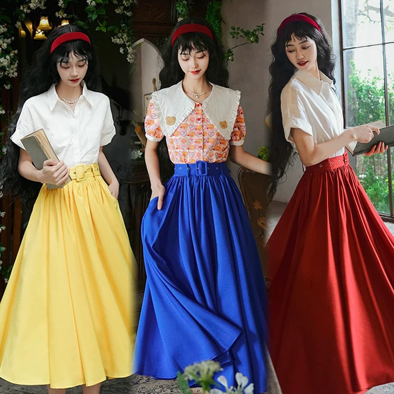 紺青の瑠璃色アンブレラスカート