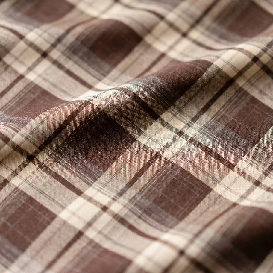 英国令嬢のレトロチェックワンピース - Dark Brown