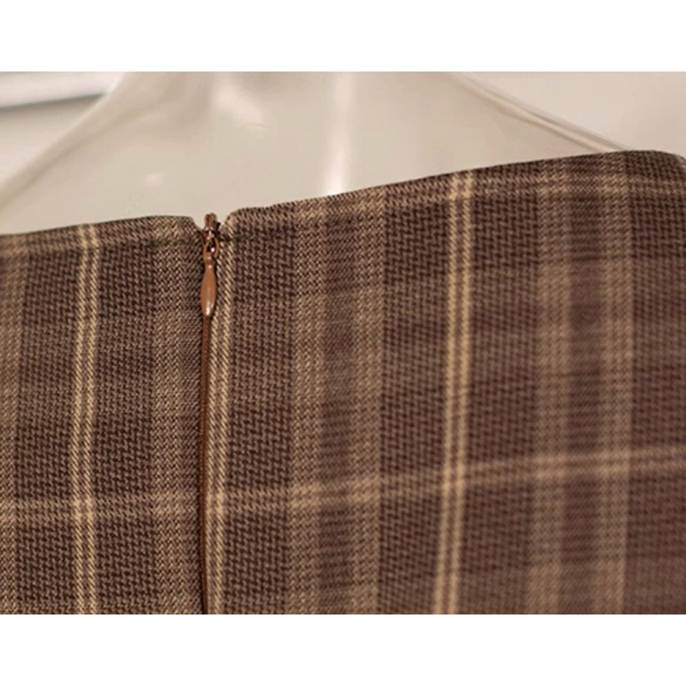 英国のお嬢様の格子柄ジャンパースカート