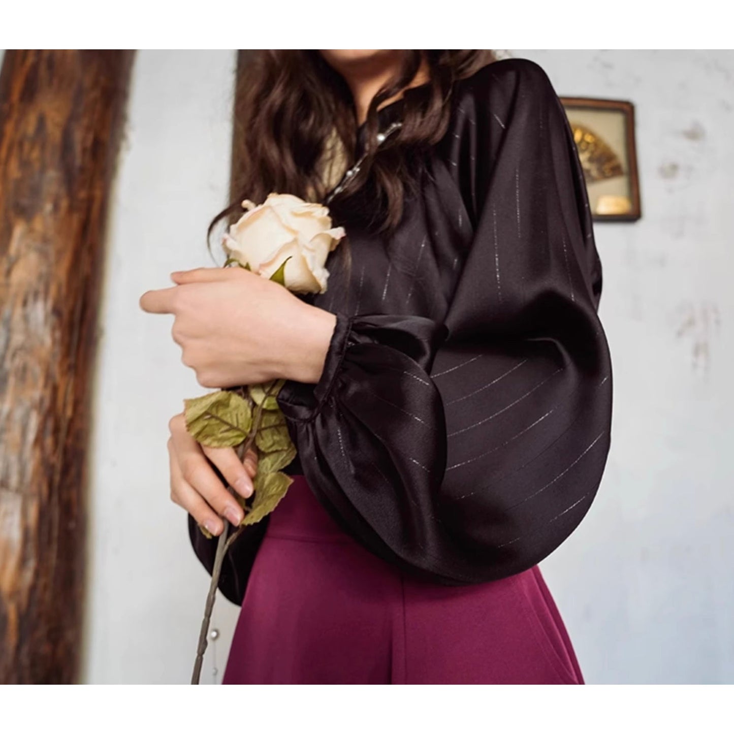 葡萄色のレトロアンブレラスカート