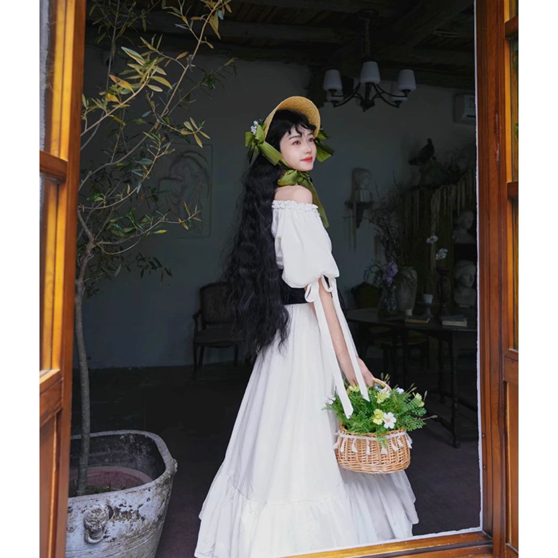 伯爵のお嬢様のロングワンピース