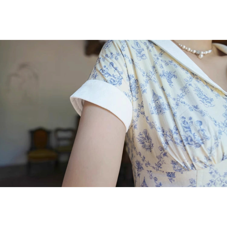 巴里の庭園のレトロワンピース