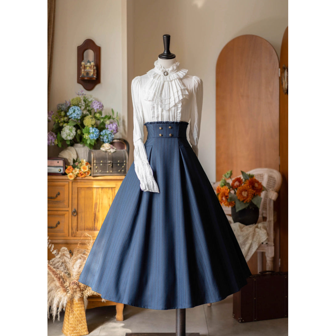 英国のお嬢様のコルセットスカート - Navy Blue