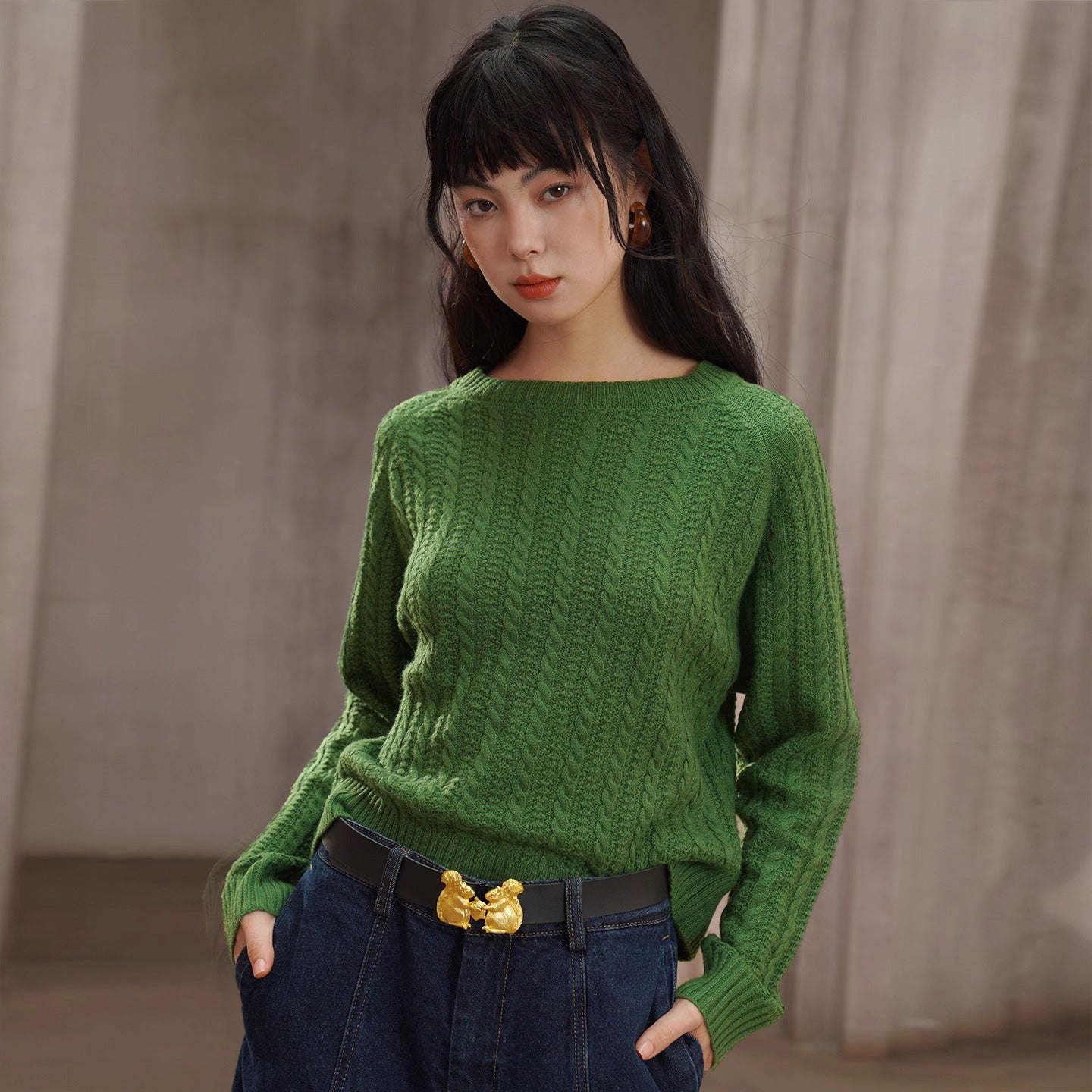 Retro cable knit sweater – remulia