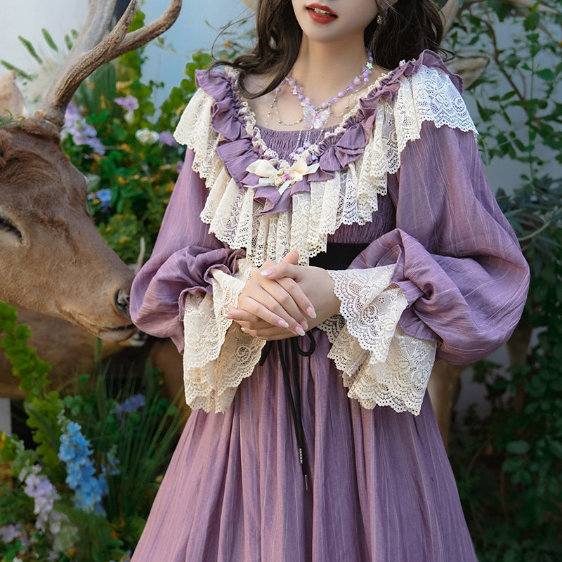 wisteria purple dress Wisteria Chiffon Empire Open Back Long Chic Bridesmaid Prom Dress