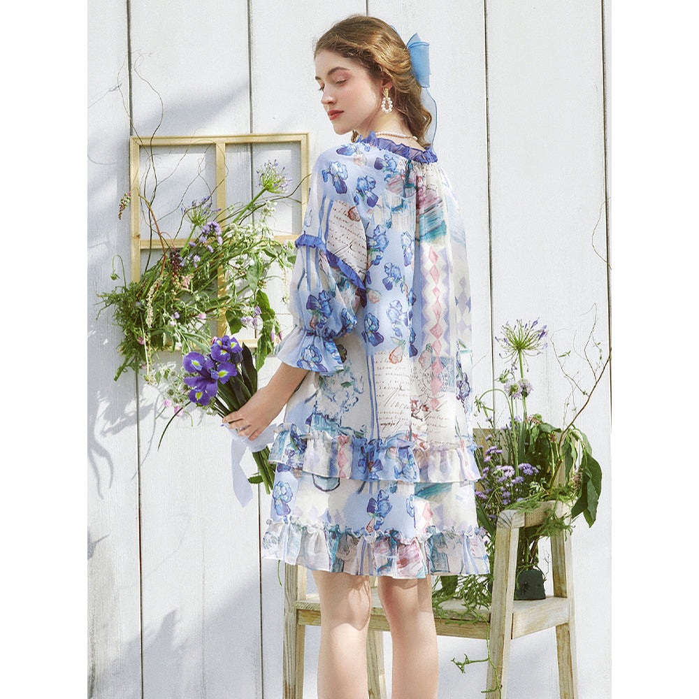 アイリスの花とテオへの手紙ワンピース