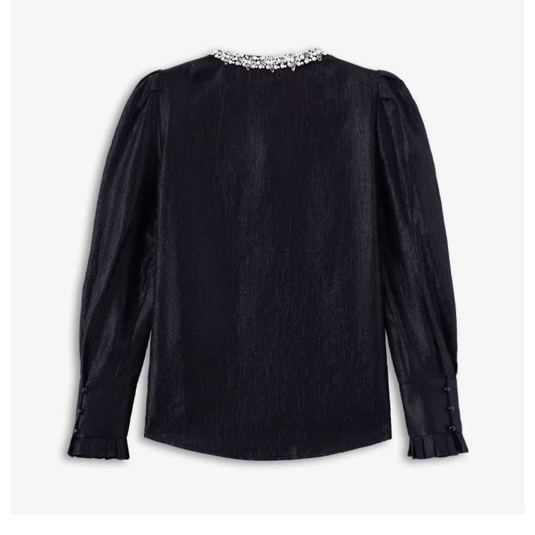 漆黒の夜空の装飾ブラウス