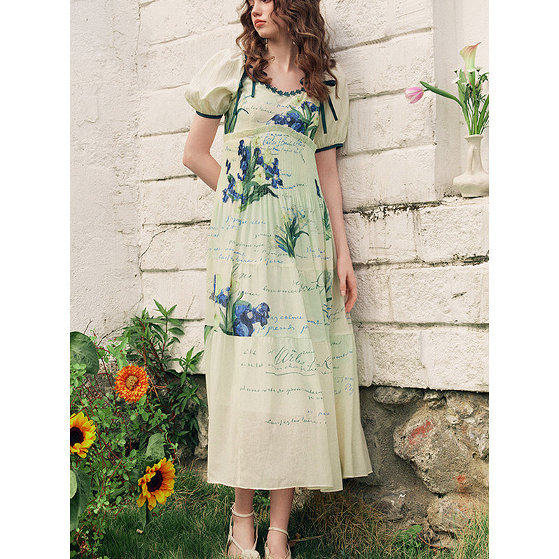 アイリスの花とテオへの手紙ワンピース