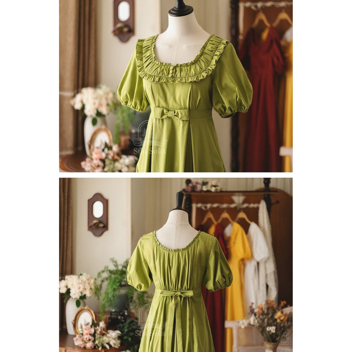 英国のお嬢様のクラシカルワンピース - Spring Green