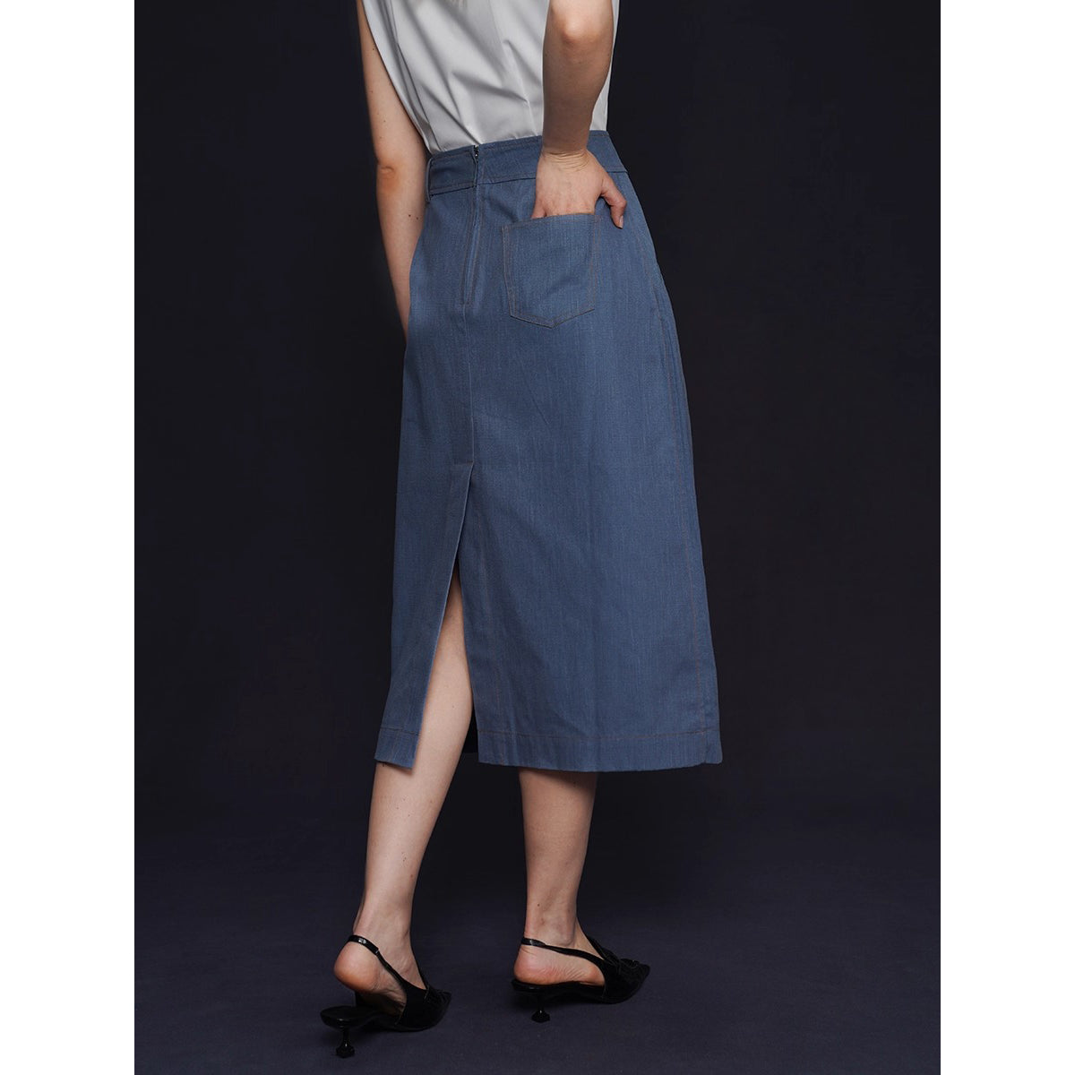 青藍の海色デニムスカート