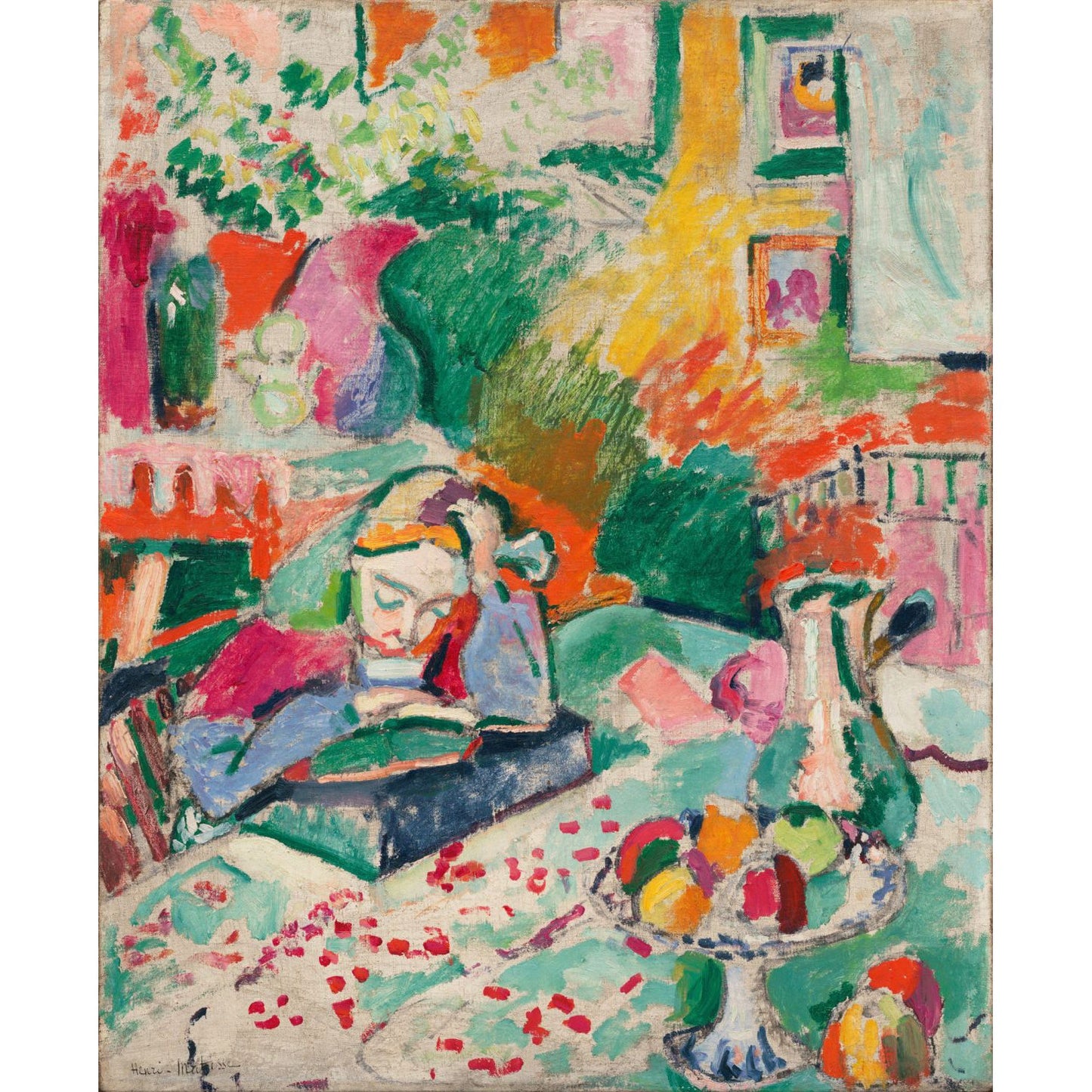 Interior with a Young Girl (Girl Reading)折りたたみ傘