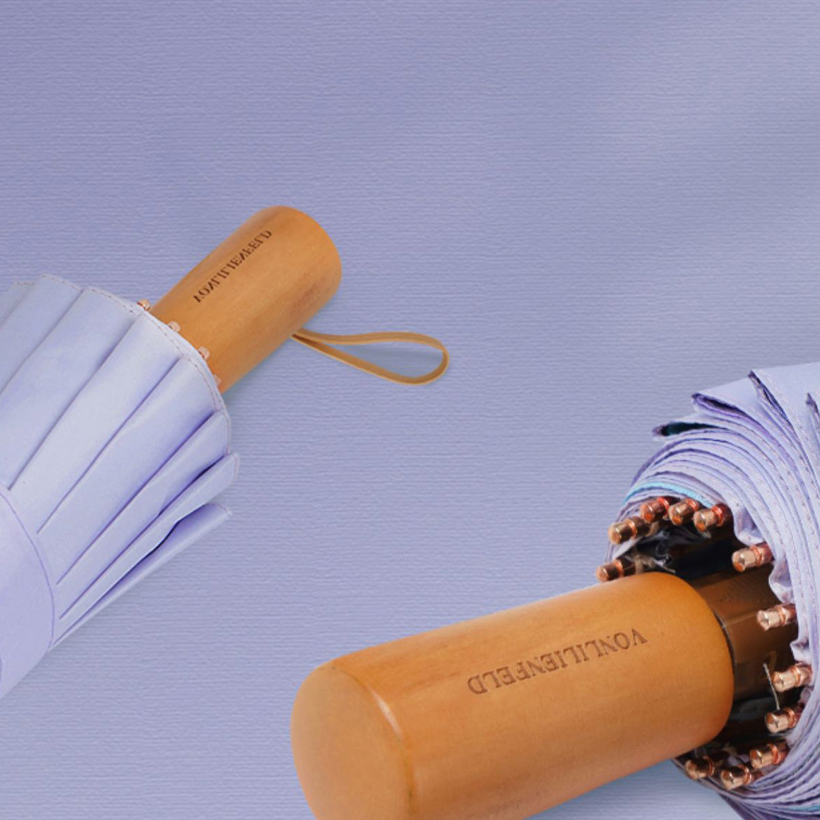 Water Lilies折りたたみ傘 - Light Purple