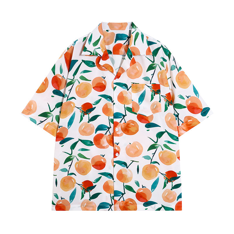 林檎の果実柄シャツ