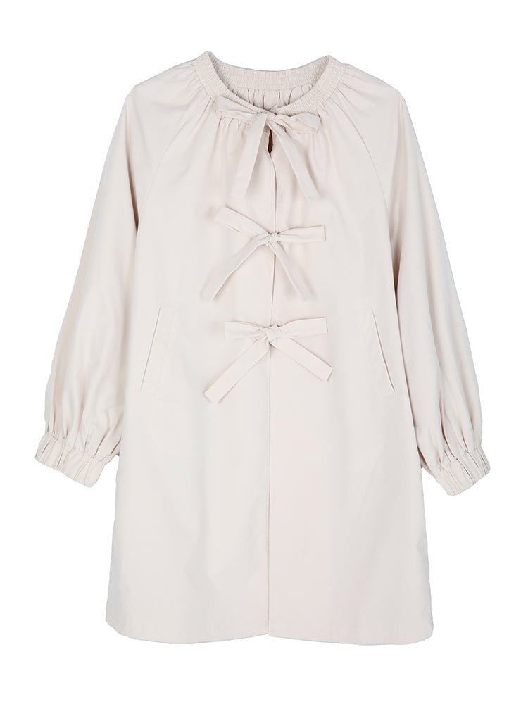 Windbreaker Elastic Design A-Line Jacket with Beige Straps