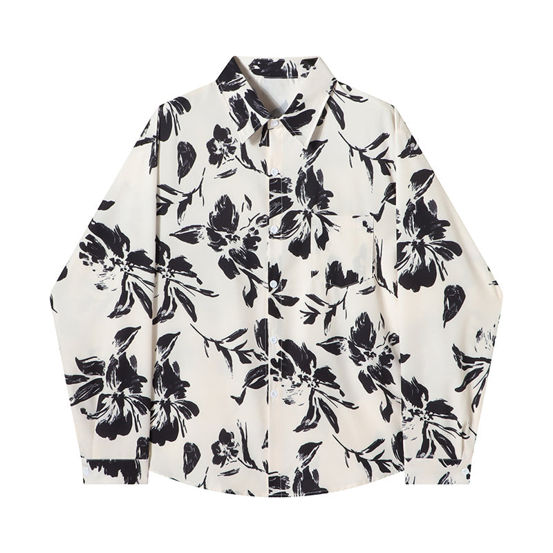 月光の花影シャツ