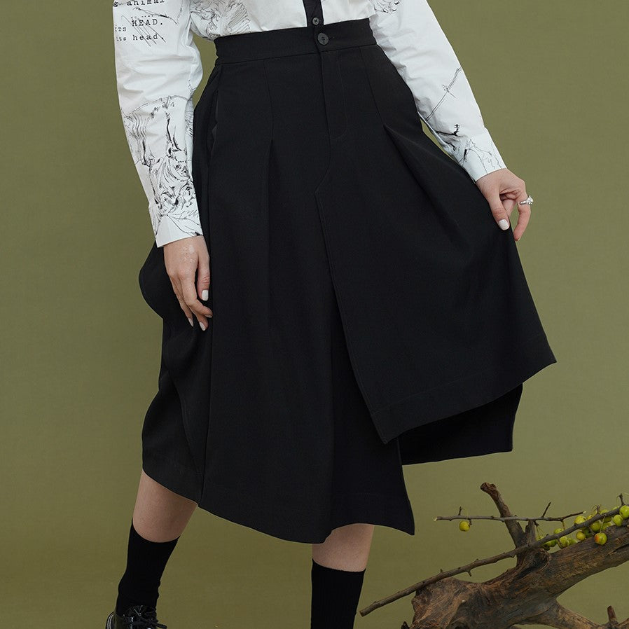 Asymmetrical shop length skirt