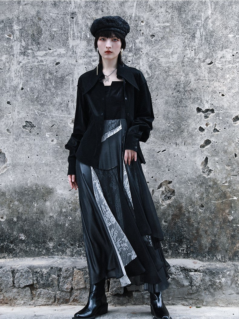 暗闇に織りなすキャミソールワンピース