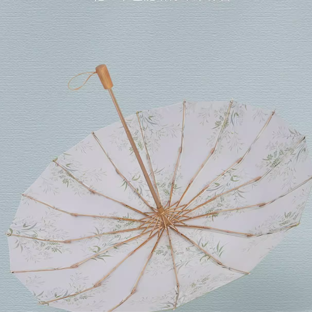 仙人草の3段折りたたみ傘(晴雨兼用傘)16本骨 二枚生地