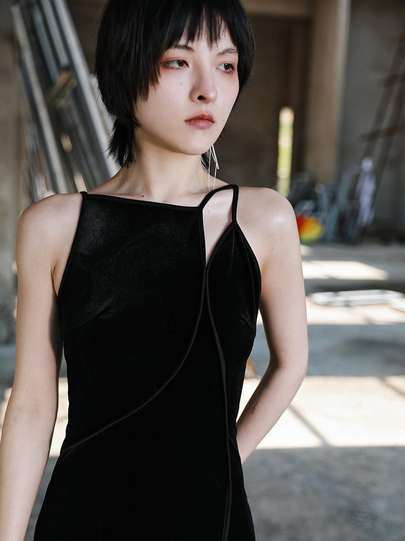 幽寂の花模様キャミソールワンピース