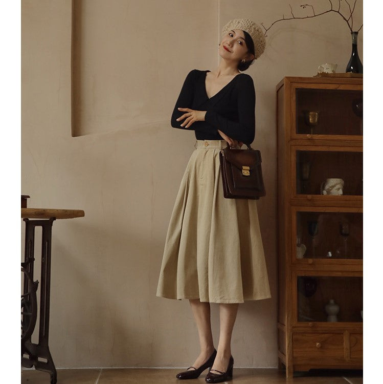 桑染の貴婦人コーデュロイアンブレラスカート