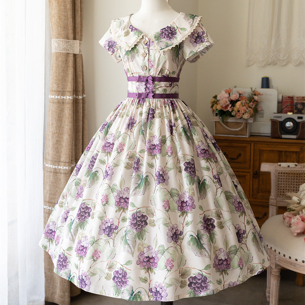 Purple grape watercolor corset dress  remulia