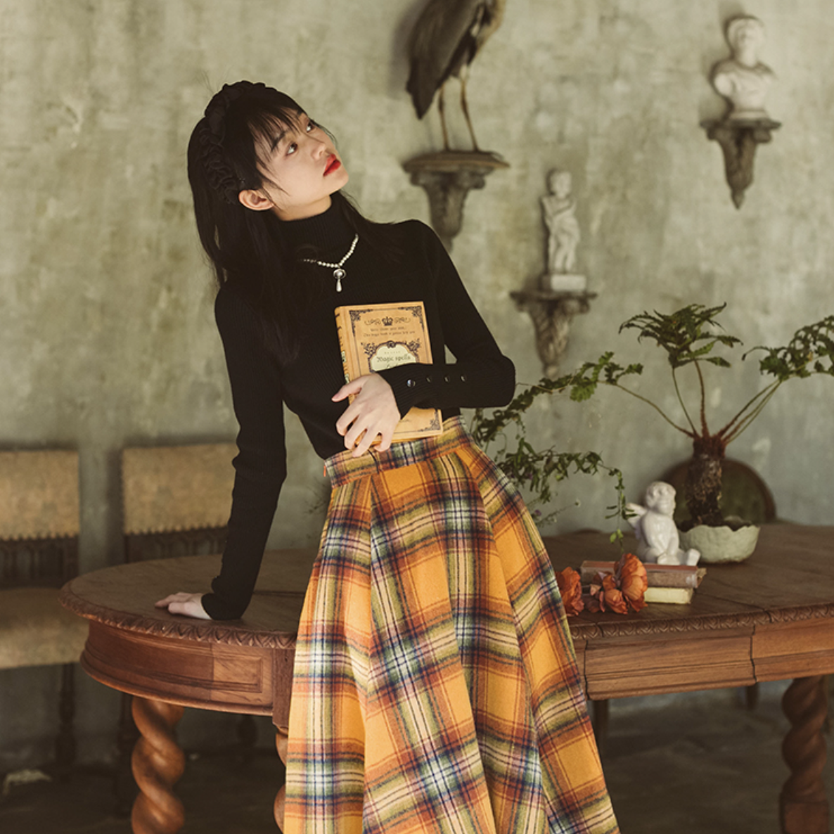 星降る夜のお嬢様タートルネックニット