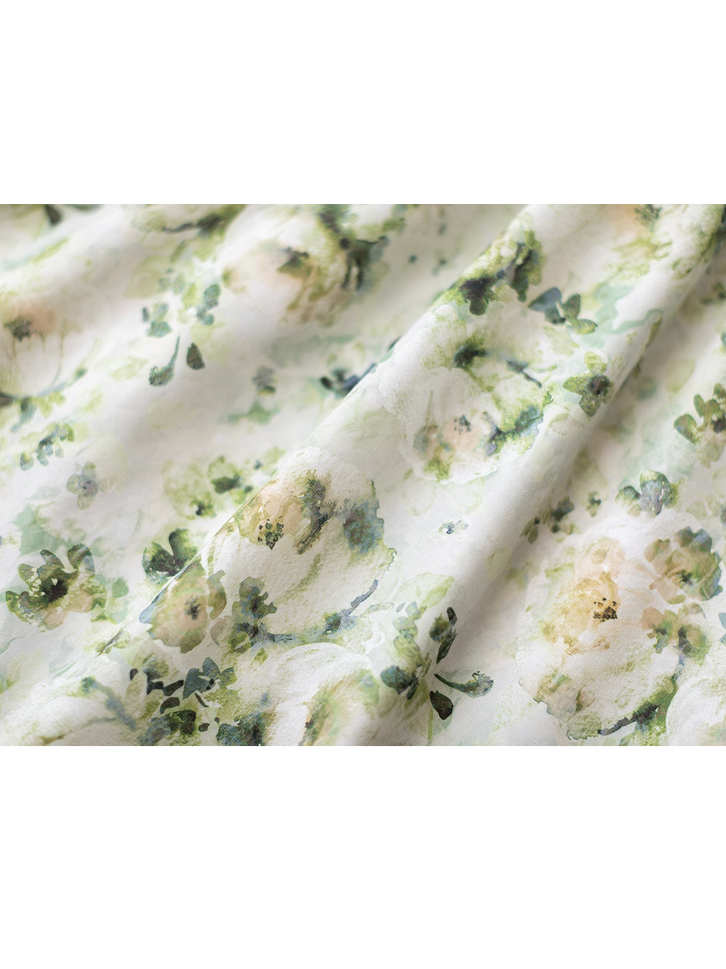 翠緑の花の水彩画コルセットワンピース