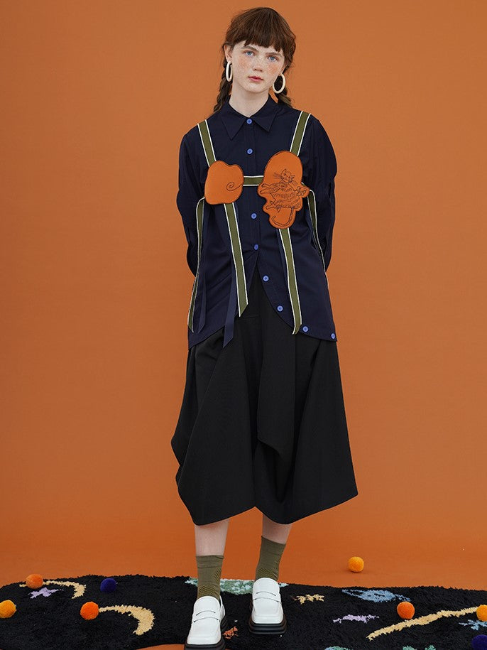 愛猫の手描きアートサスペンダー