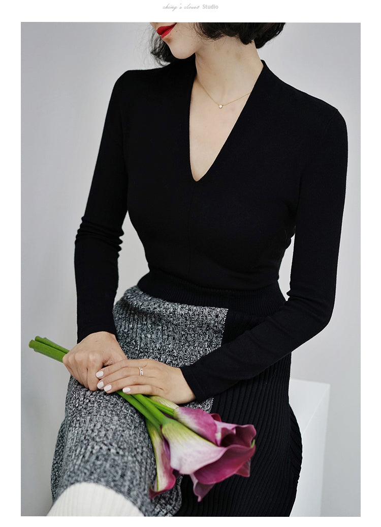 東洋淑女モノトーンニットスカート