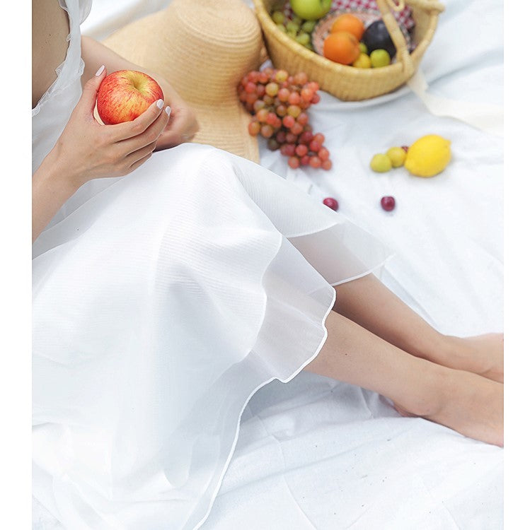 英国婦人のホワイトヴィンテージワンピース