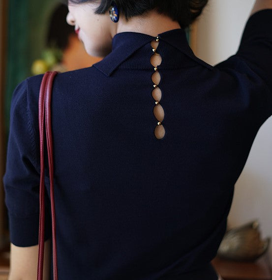 英吉利租界のハイネックスリムニット