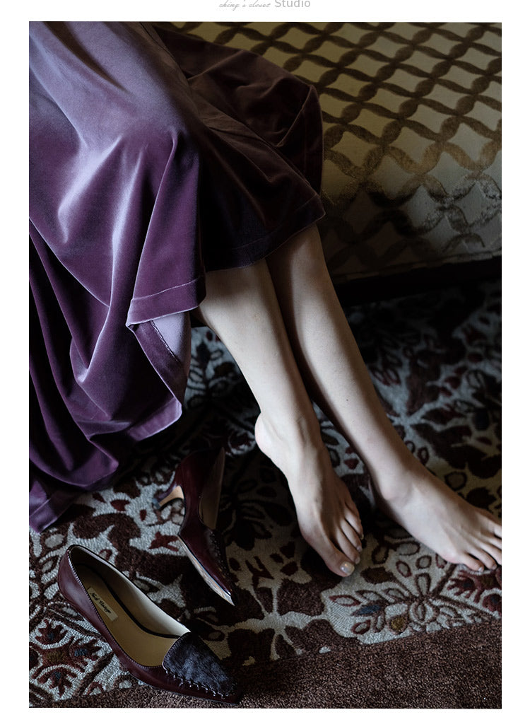 宮廷貴婦人のベルベットワンピース