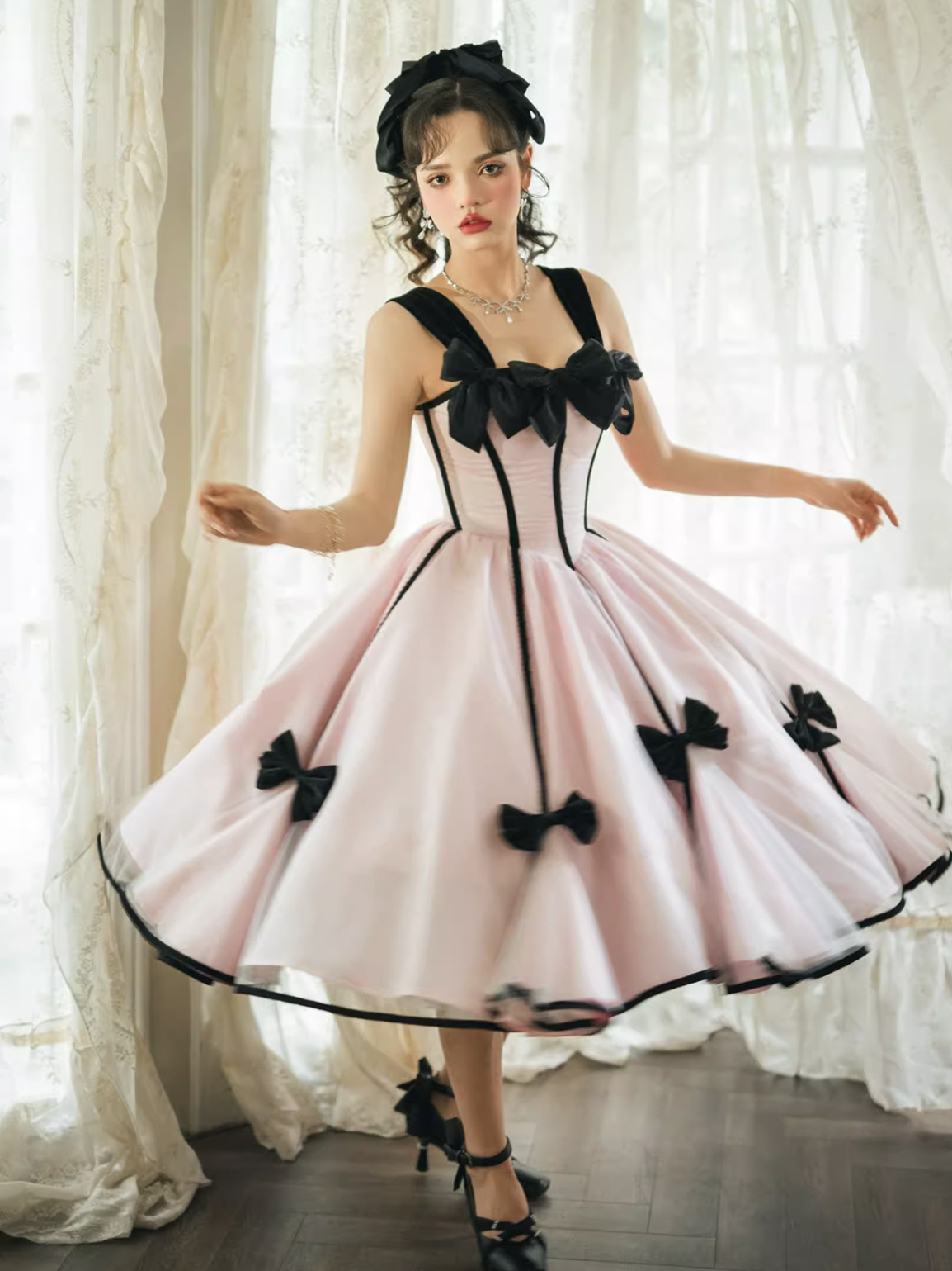 英国茶会のお嬢様ジャンパースカート