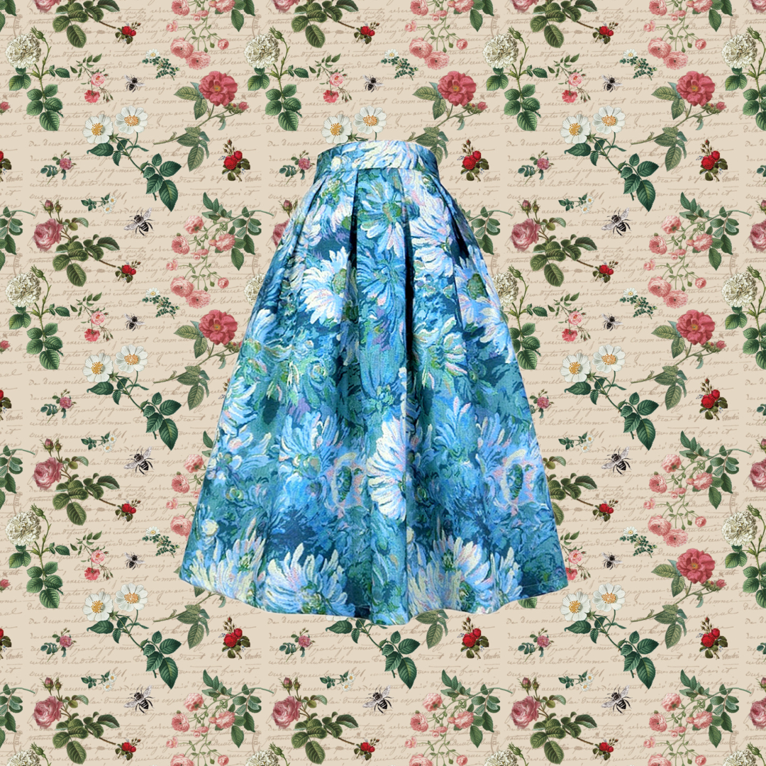 油絵絵画の花群集ヘップバーンスカート