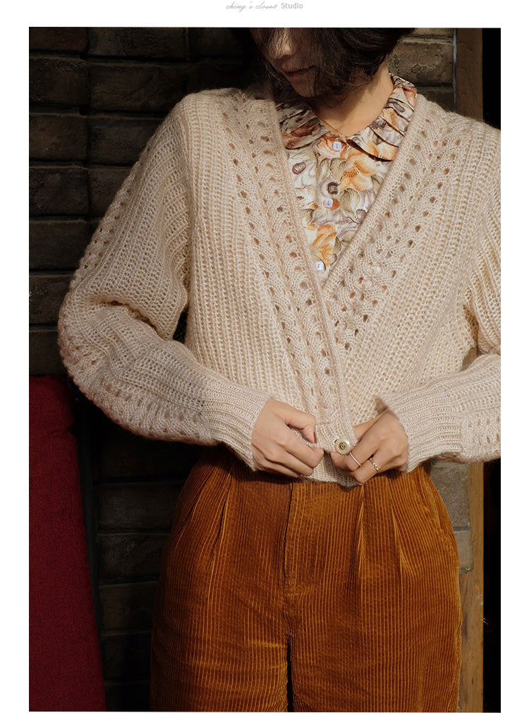 西洋油絵ジャガードサテンブラウス