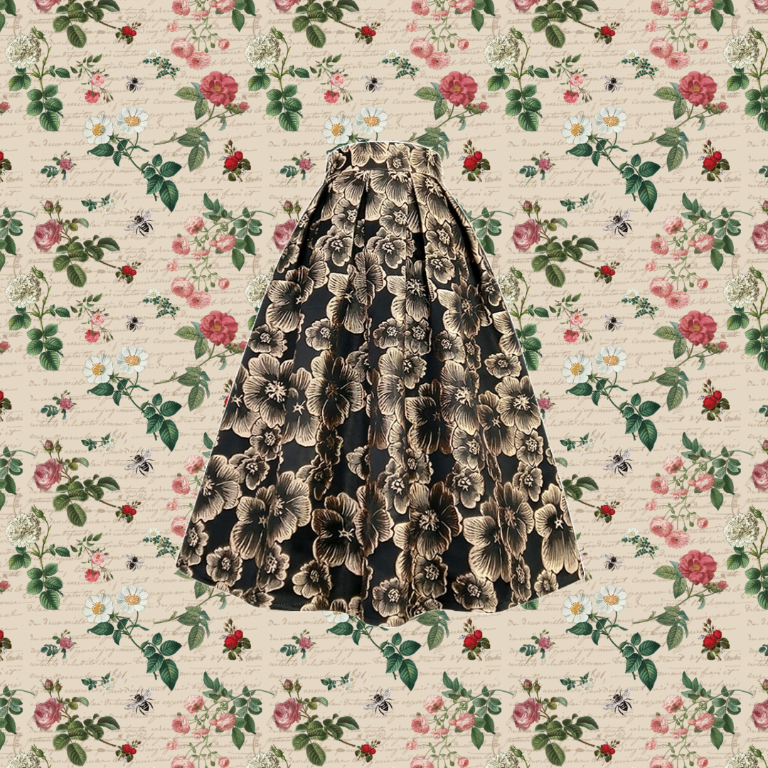 宵闇の花群集ヘップバーンスカート