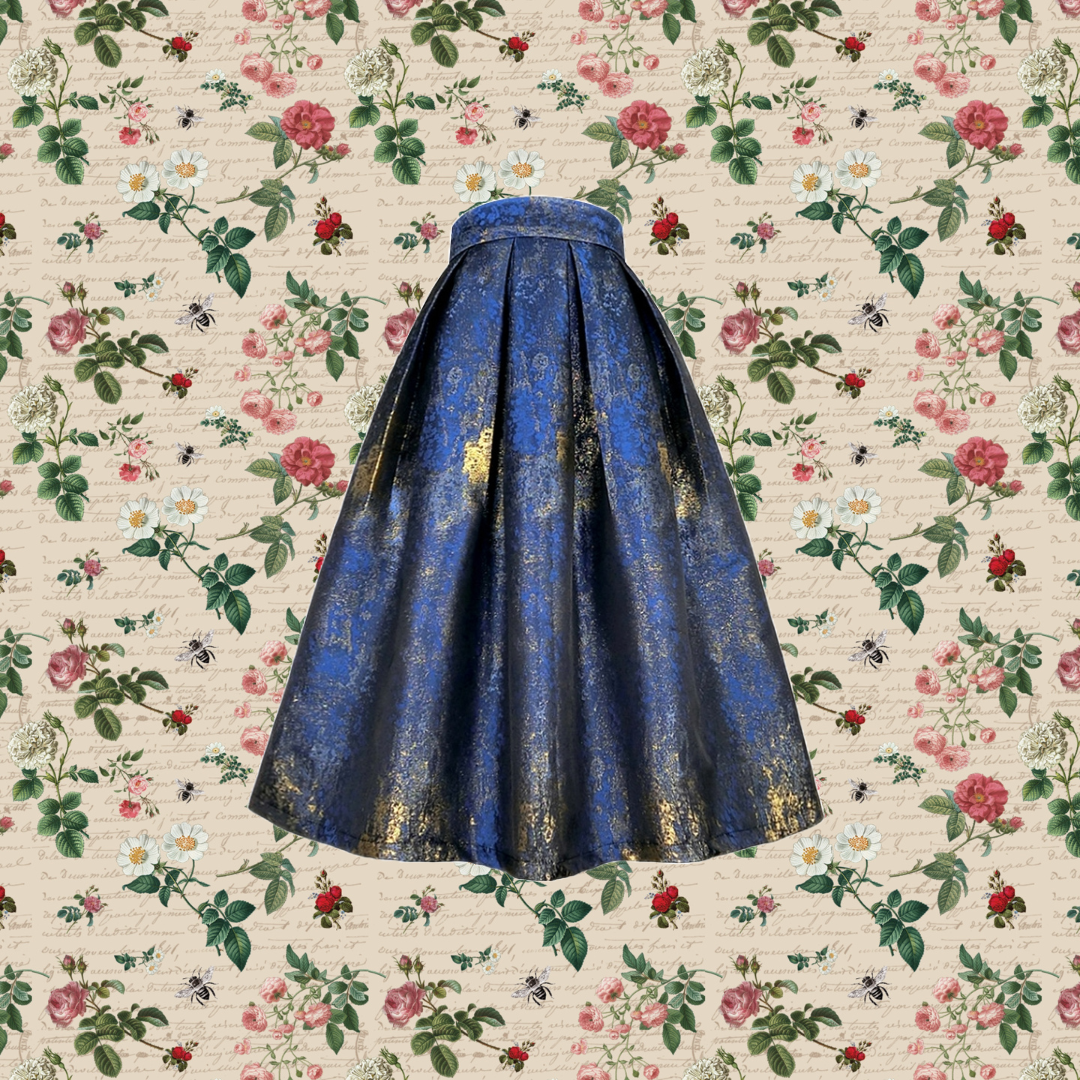 紺青の銀河柄ヘップバーンスカート