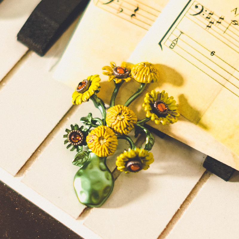 向日葵ヴィンテージブローチ