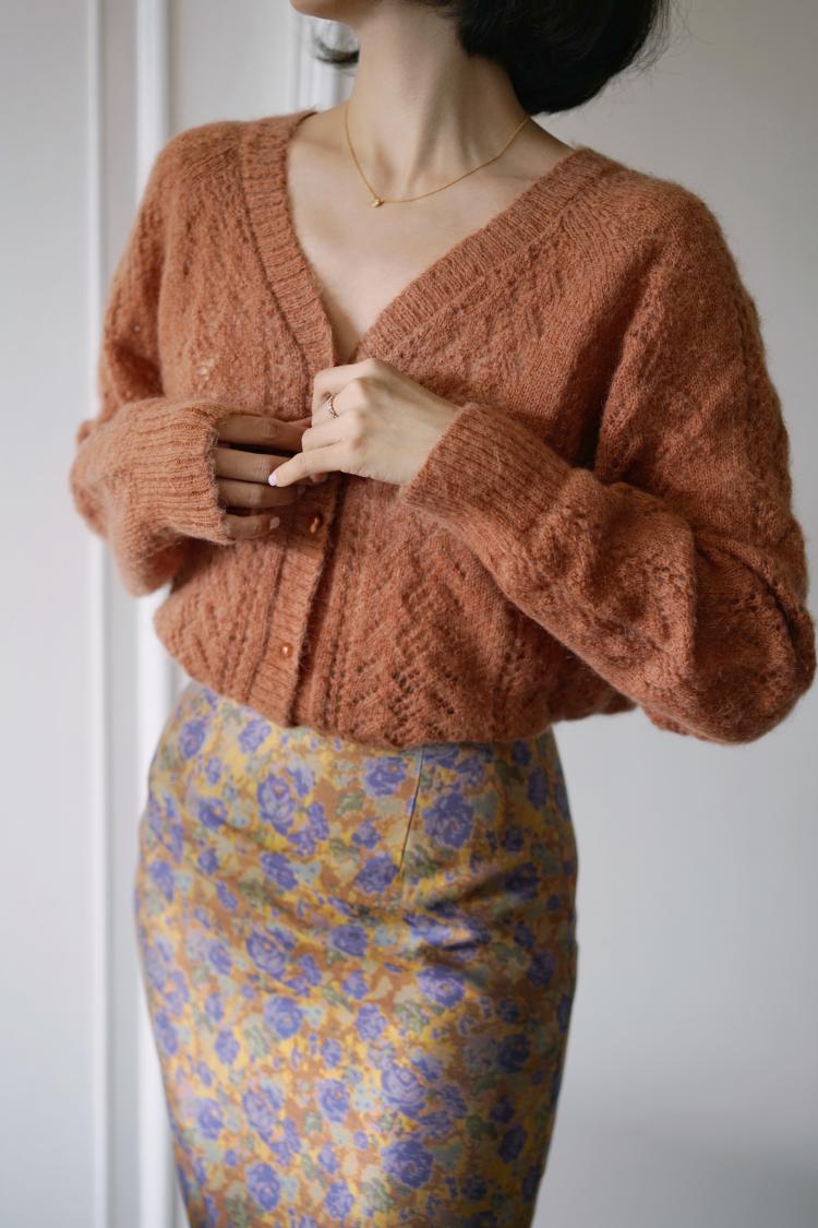 淑女のためのモヘアカーディガン