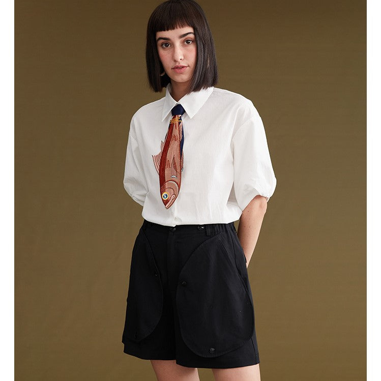 お魚刺繍ネクタイ